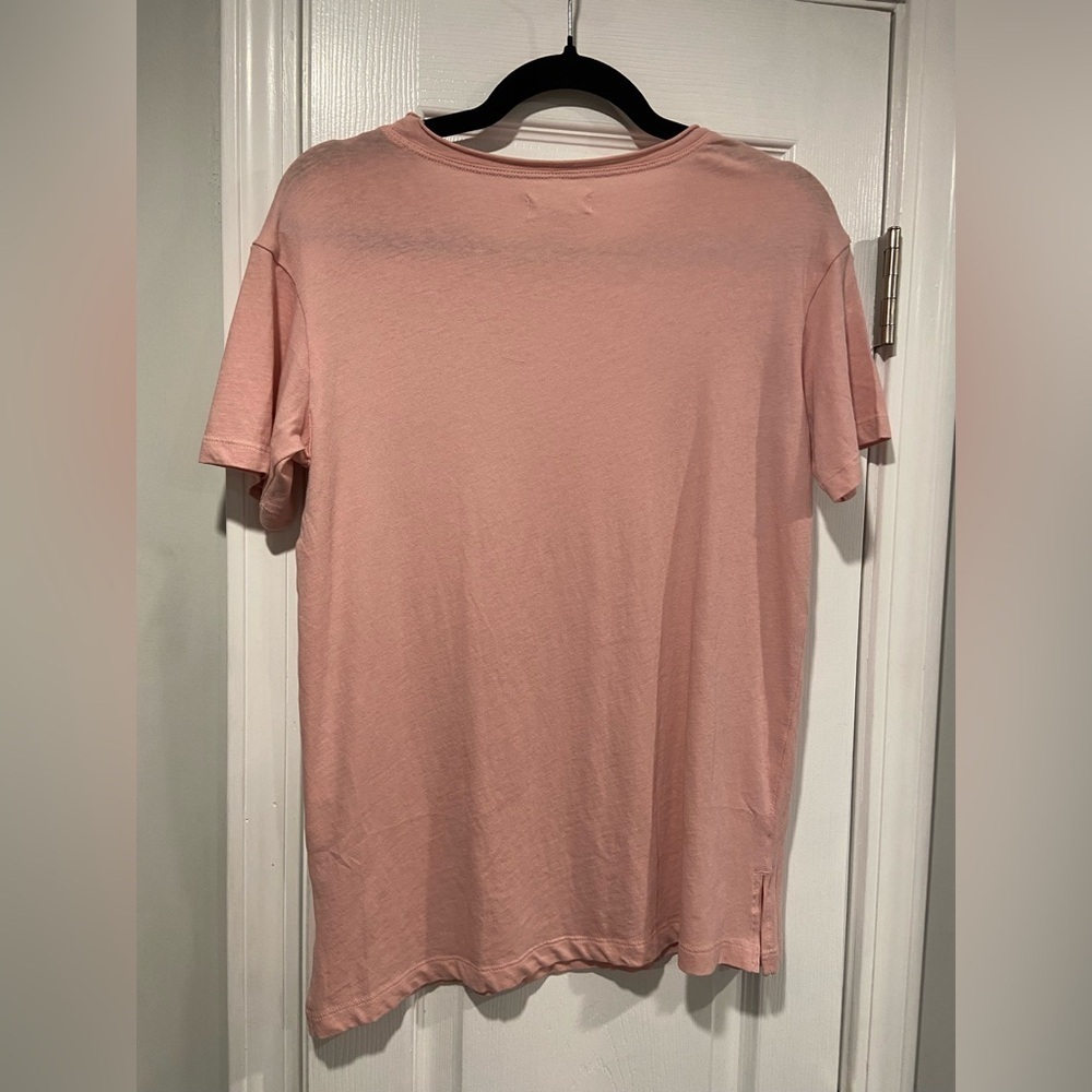 NWOT Madewell Size XXS Pale Pink Short Sleeve Crew Split Hem Pocket Tee Shirt - Picture 8 of 11